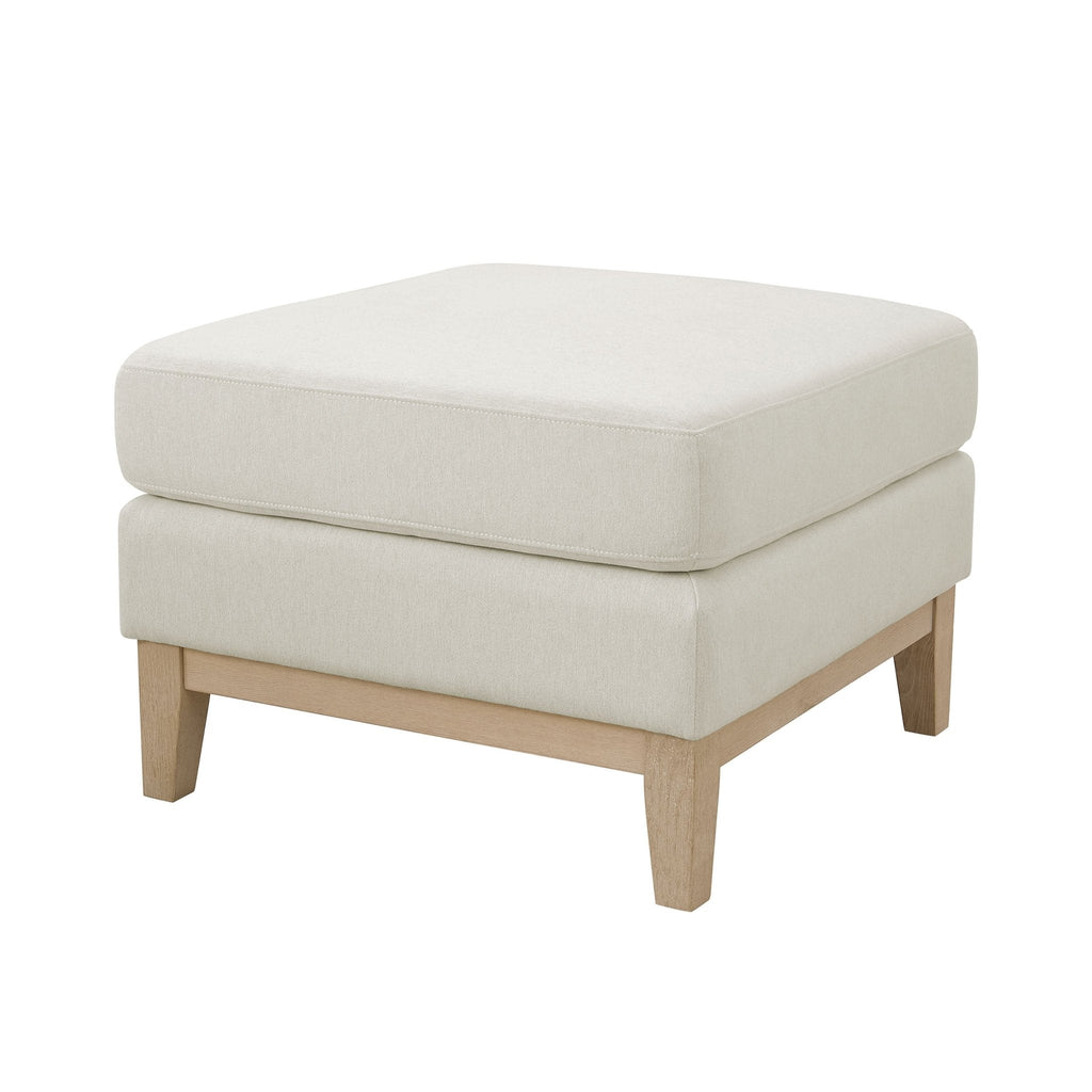 Dusklia - Chesterfield Pouffe - Cream Linen