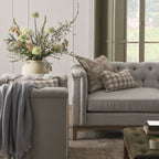 Dusklia - Chesterfield Pouffe - Natural Stripe