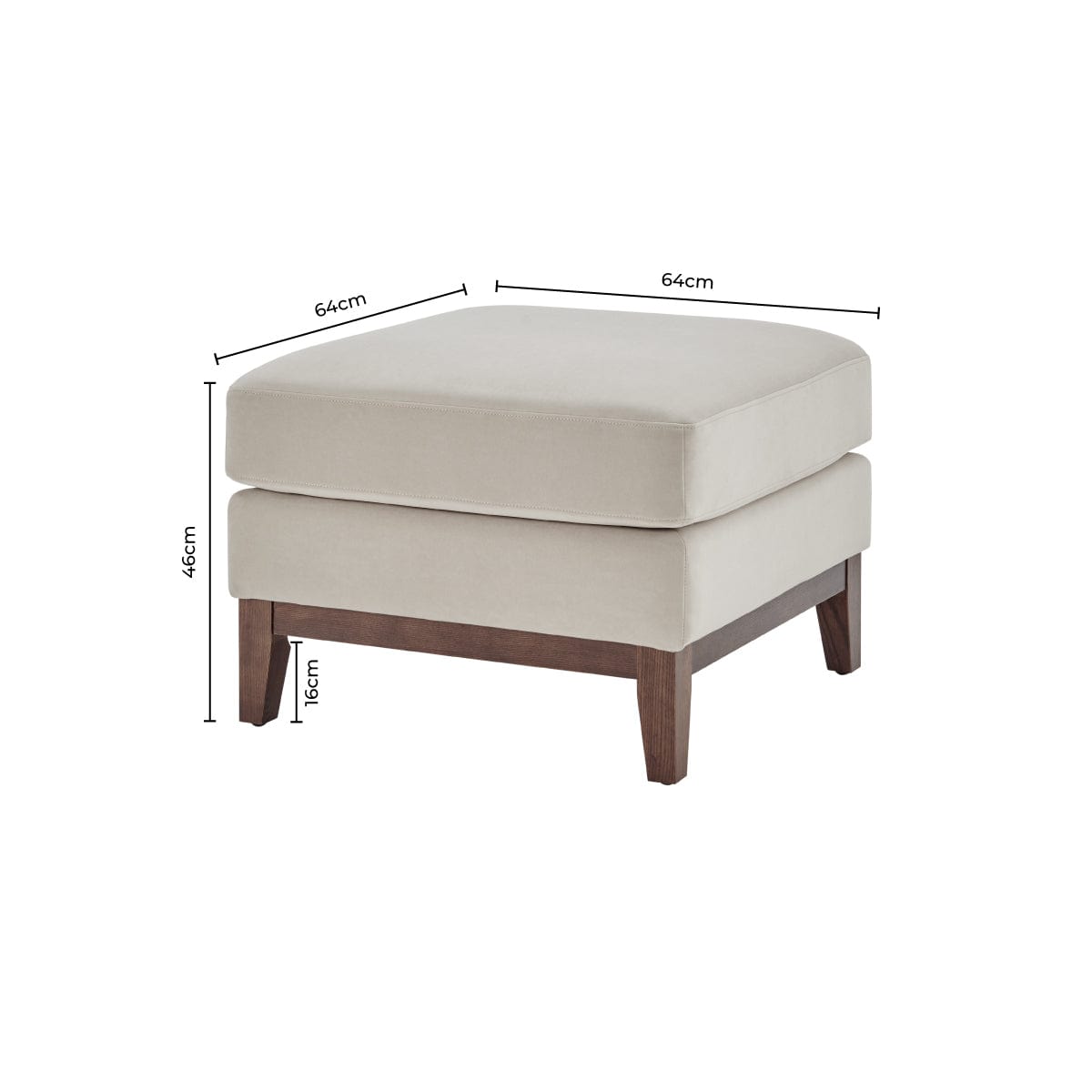 Dusklia - Chesterfield Pouffe - Stone