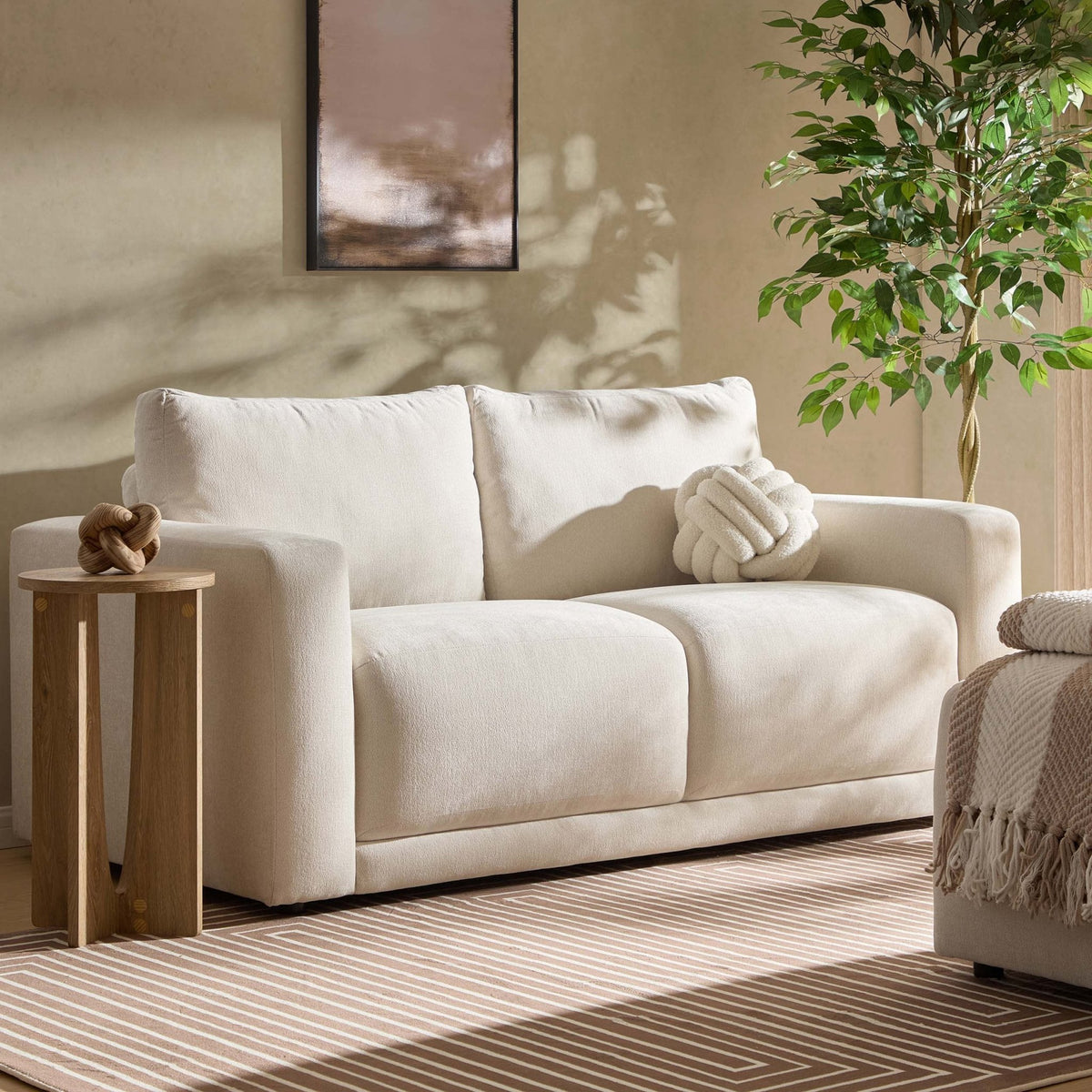 Dusklia - Chicago 2 Seater Sofa - Chenille Ivory