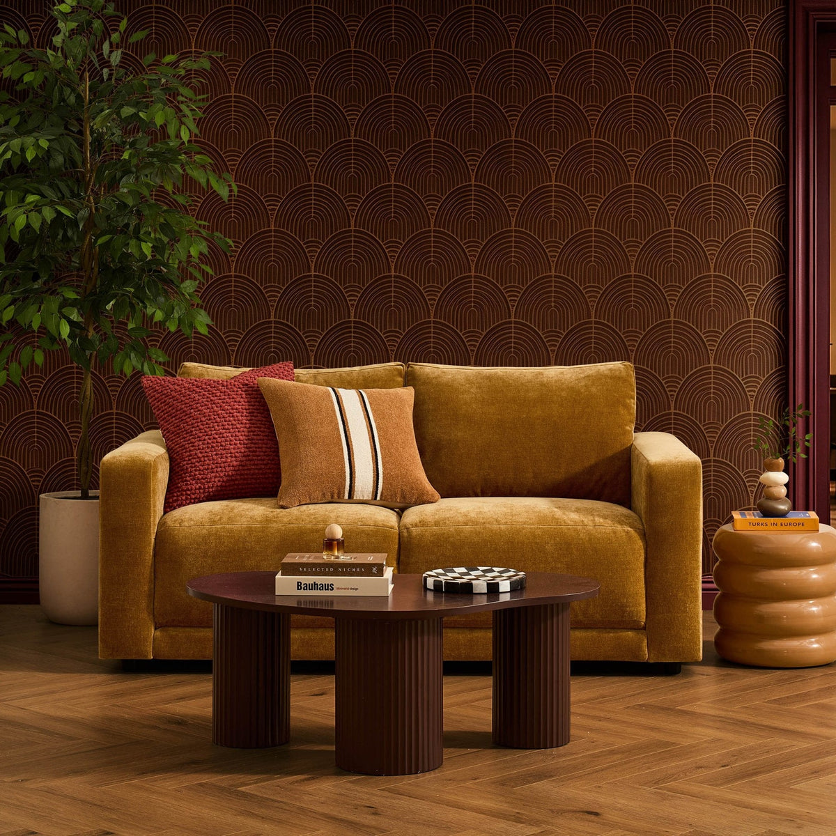 Dusklia - Chicago 2 Seater Sofa - Golden Haze