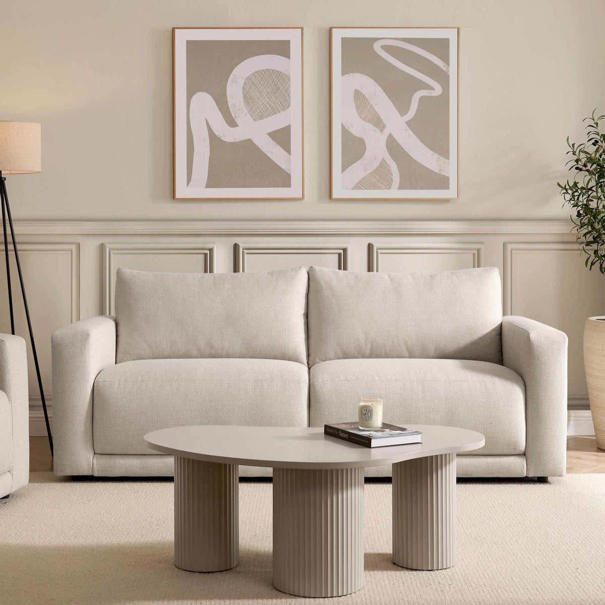 Dusklia - Chicago 3 Seater Sofa - Beige