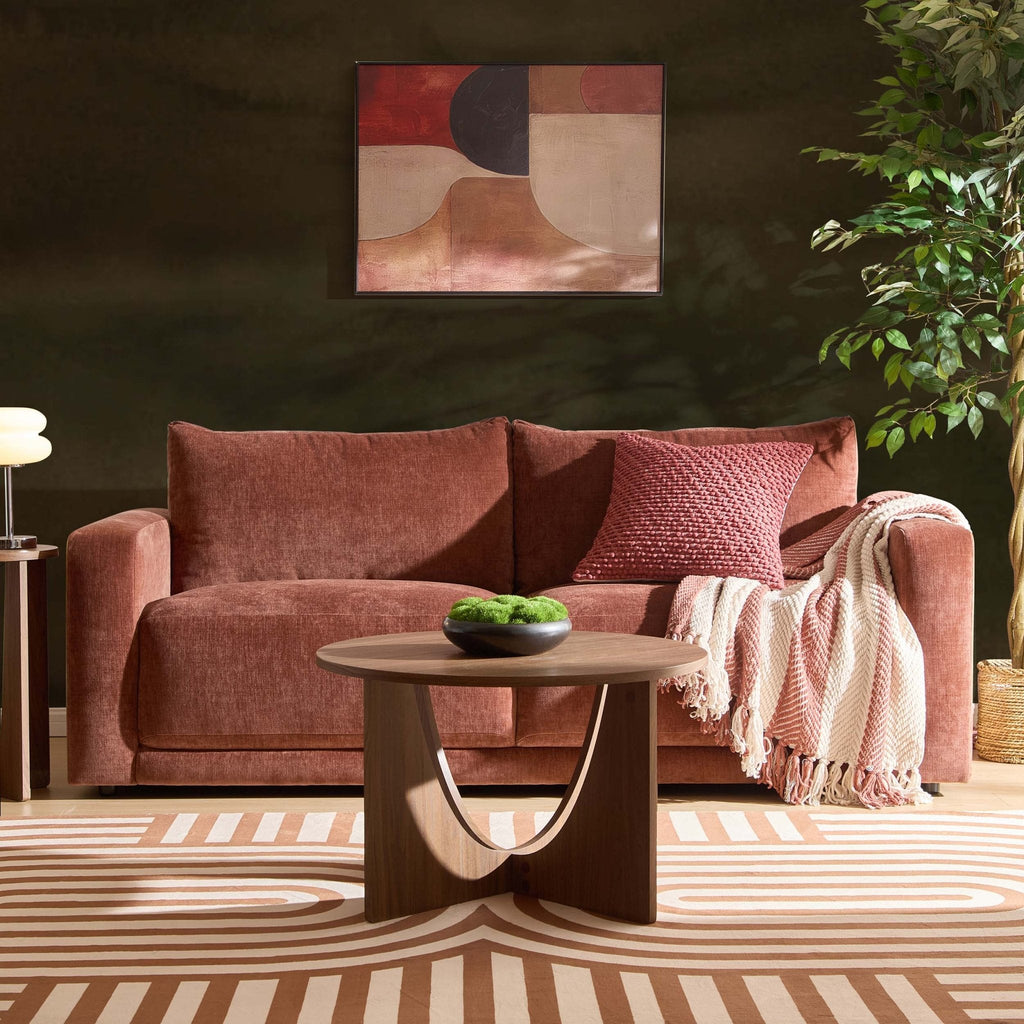 Dusklia - Chicago 3 Seater Sofa - Chenille Dark Rust