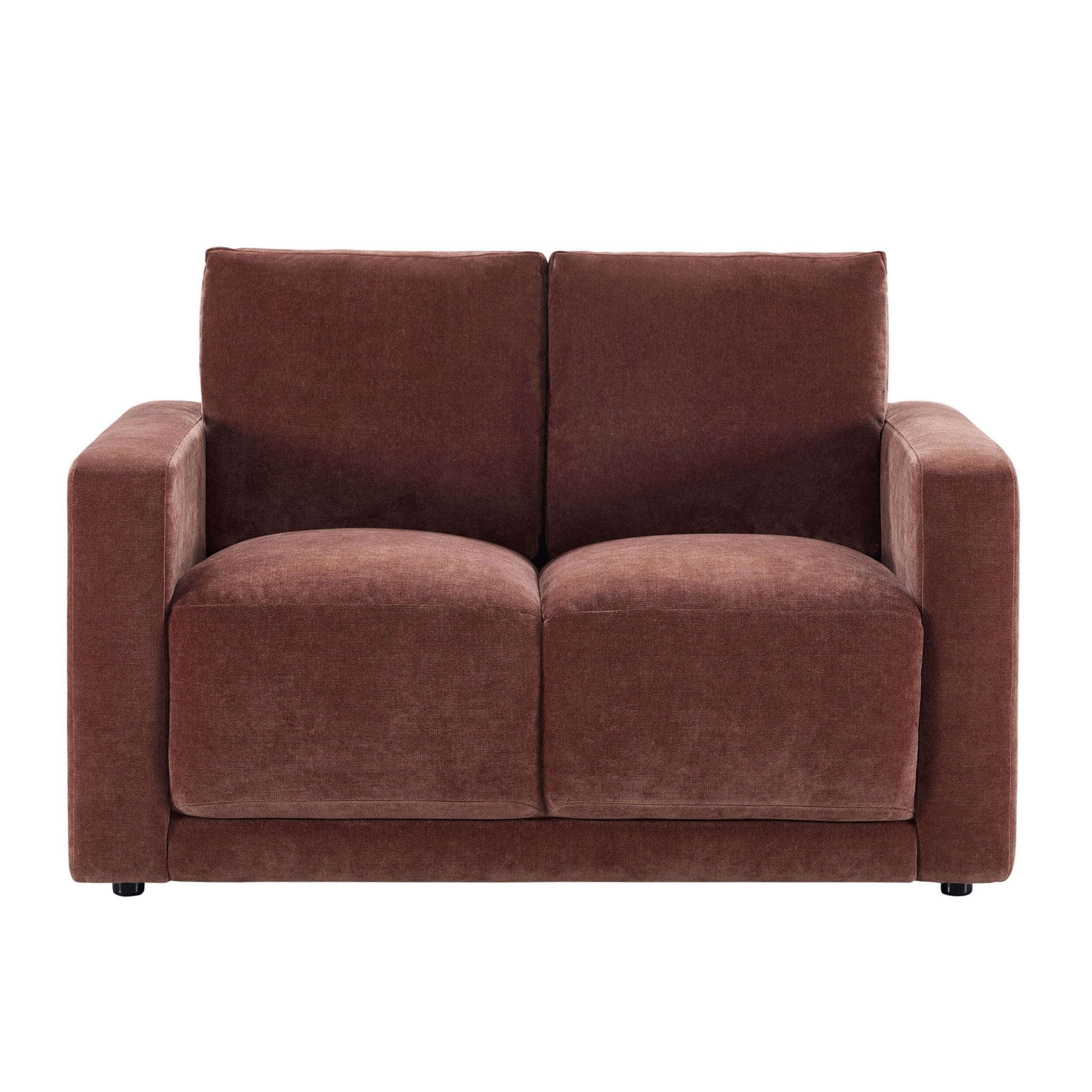 Dusklia - Chicago Small 2 Seater Sofa - Chenille Dark Rust