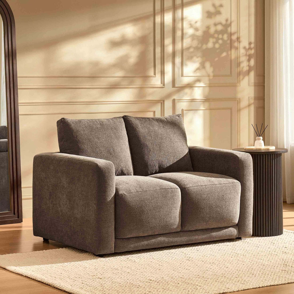 Dusklia - Chicago Small 2 Seater Sofa - Chenille Mushroom