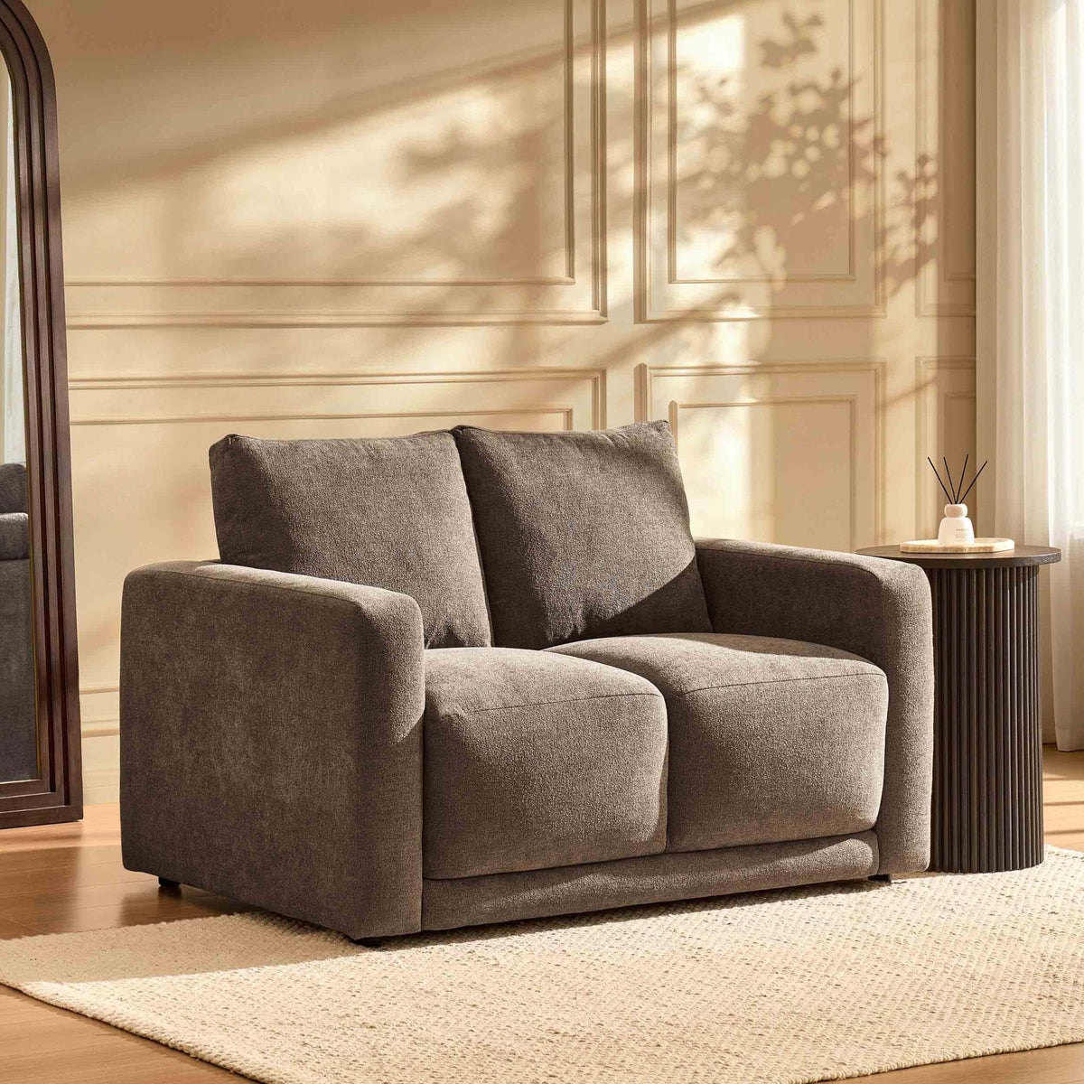 Dusklia - Chicago Small 2 Seater Sofa - Chenille Mushroom