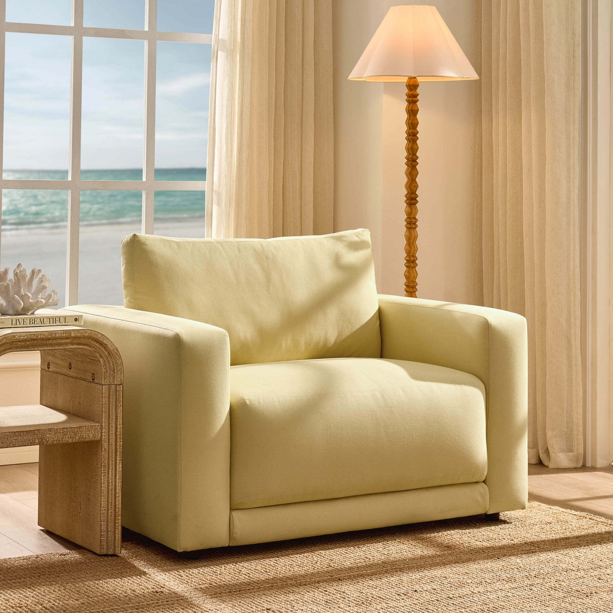 Dusklia - Chicago Loveseat - Butter Yellow