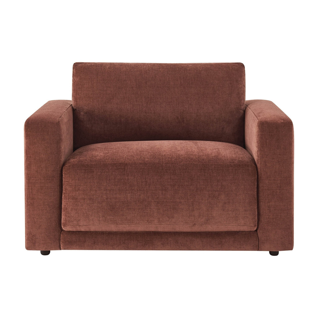 Dusklia - Chicago Loveseat - Chenille Dark Rust