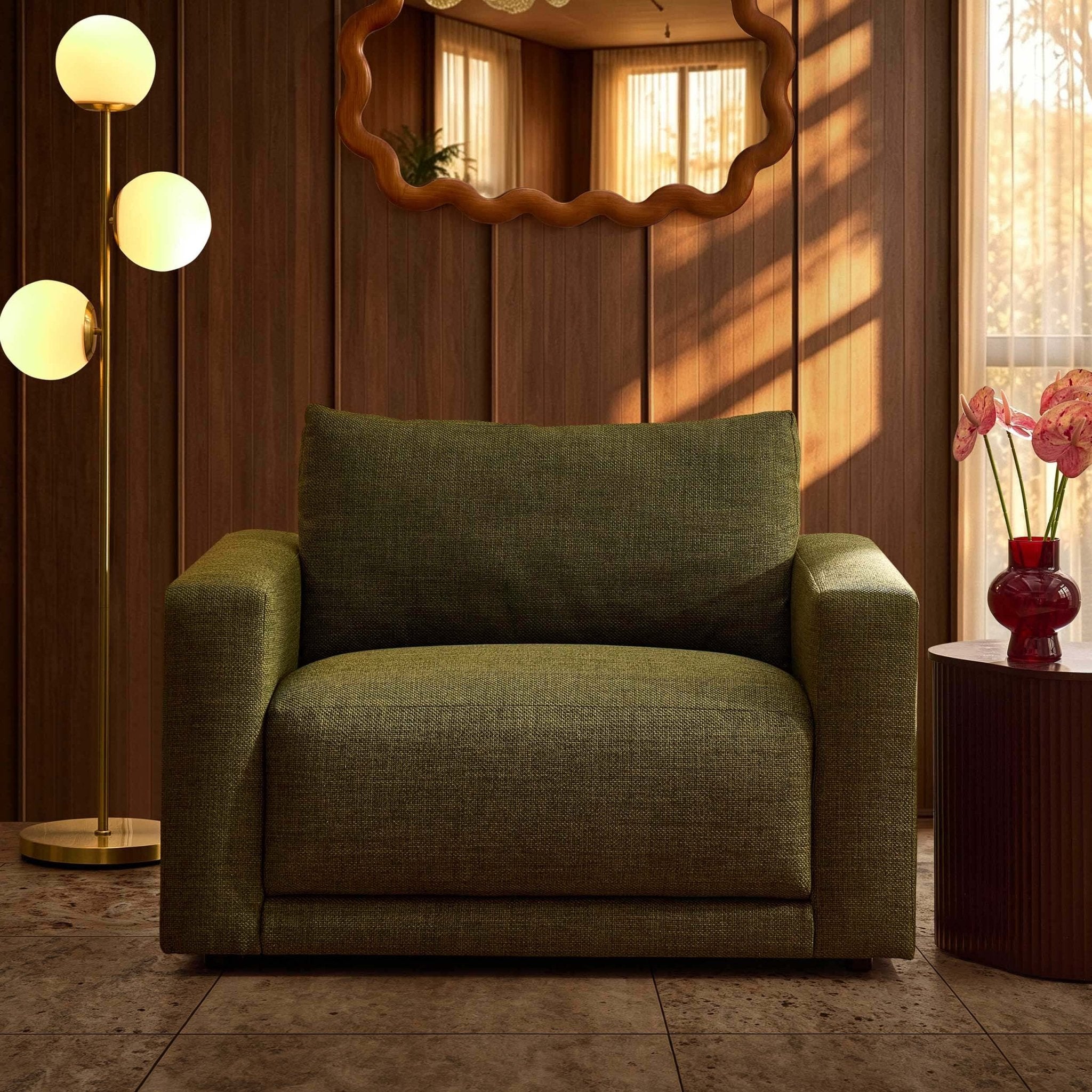 Dusklia - Chicago Loveseat - Woven Pine Green