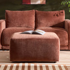 Dusklia - Chicago Pouffe - Chenille Dark Rust