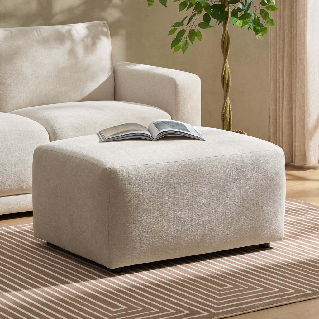 Dusklia - Chicago Pouffe - Chenille Ivory
