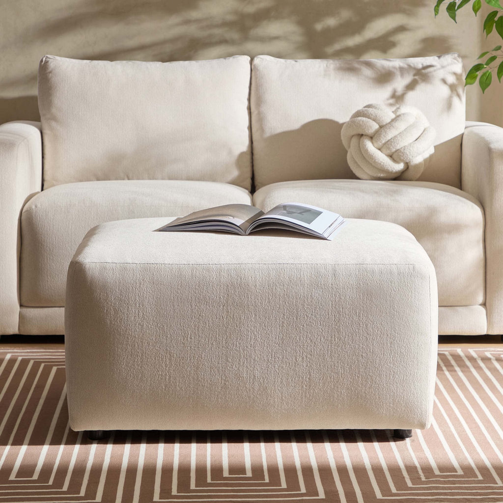 Dusklia - Chicago Pouffe - Chenille Ivory