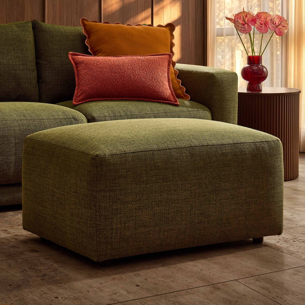 Dusklia - Chicago Pouffe - Woven Pine Green