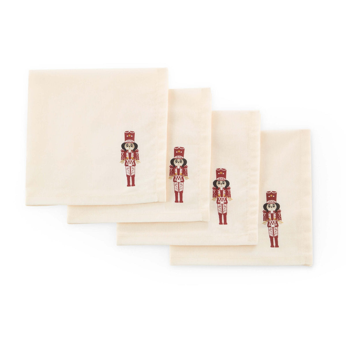 Dusklia - Christmas Nutcracker Set of 4 Napkins - Red