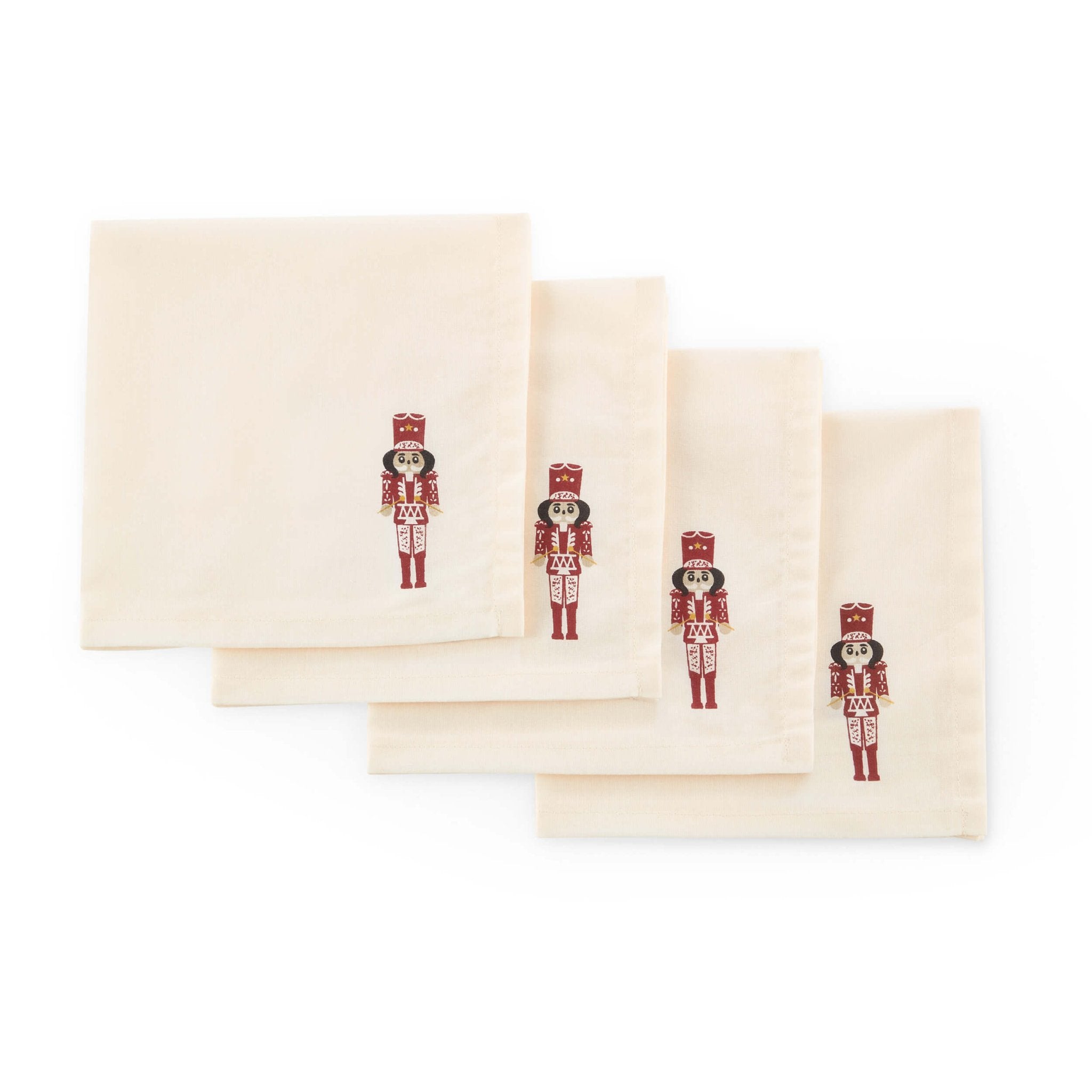 Lot de 4 serviettes Casse-Noisette de Noël - Rouge