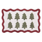 Dusklia - Christmas Tree Scalloped Bath Mat - Fern