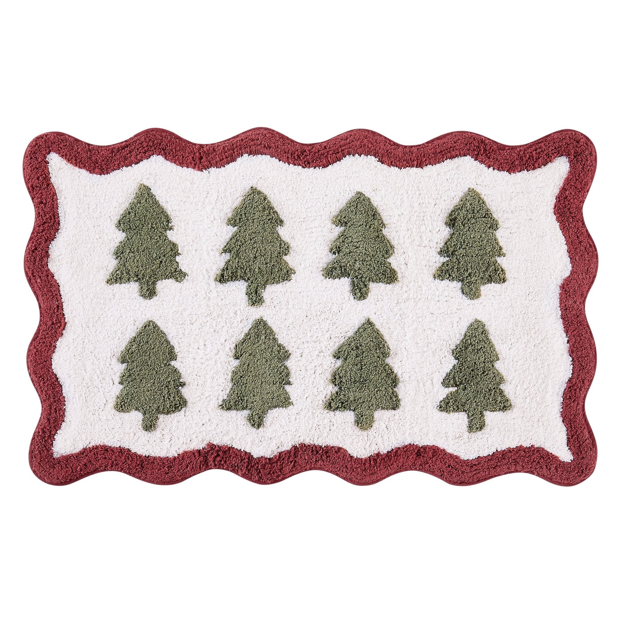 Tapis de bain festonné Arbre de Noël - Fougère