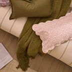 Dusklia - Chunky Chenille Sofa Throw - Olive Green