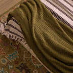 Dusklia - Chunky Chenille Throw - Olive Green