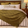 Dusklia - Chunky Chenille Throw - Olive Green