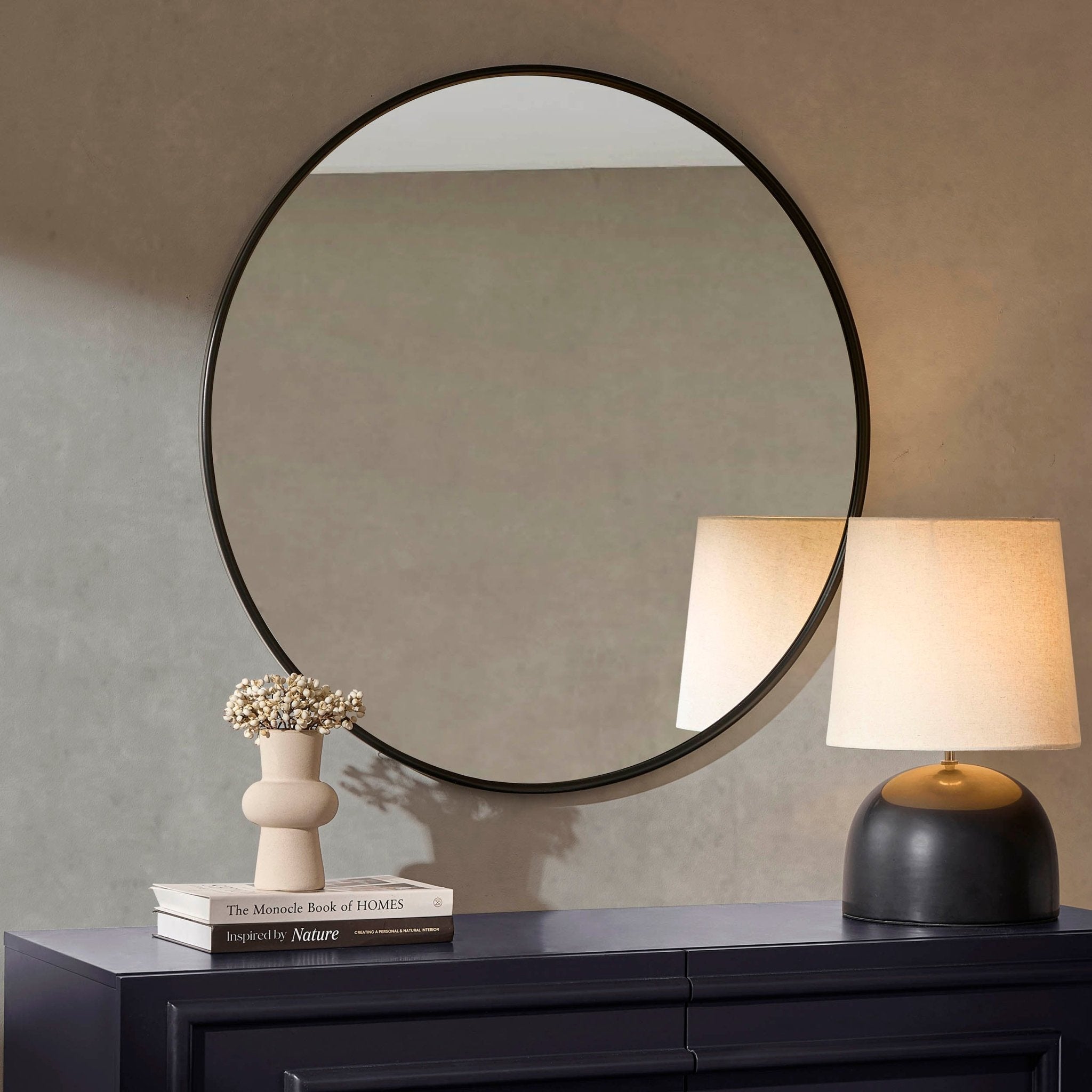Dusklia - Circle Wall Mirror - Black