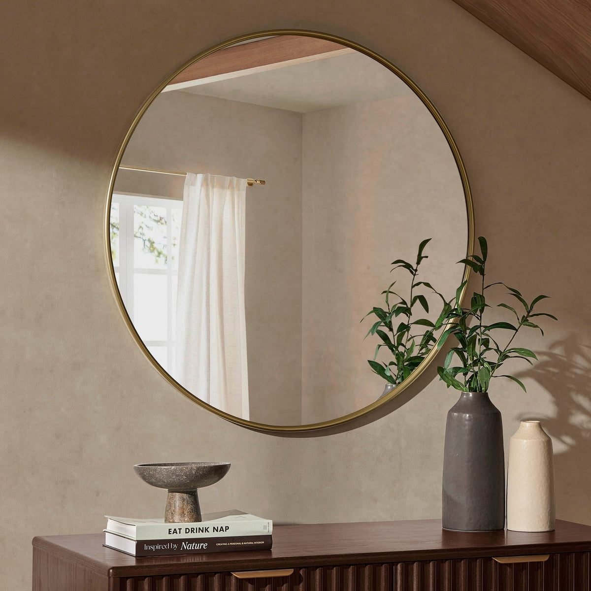 Dusklia - Circle Wall Mirror - Gold