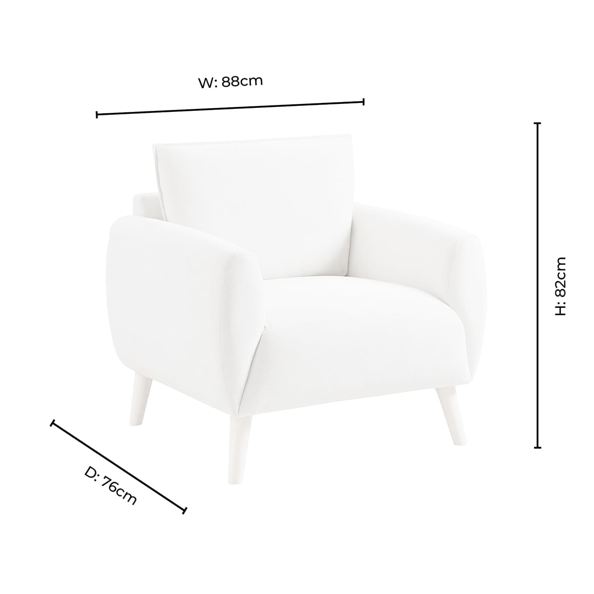 Dusklia - Clapham Armchair - Chenille Ivory