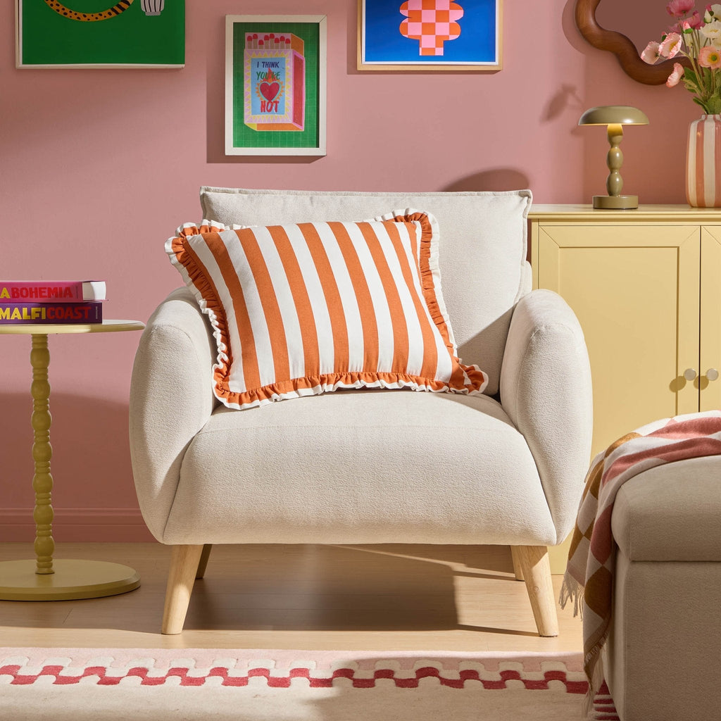 Dusklia - Clapham Armchair - Chenille Ivory