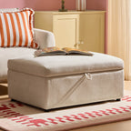 Dusklia - Clapham Storage Pouffe - Chenille Ivory