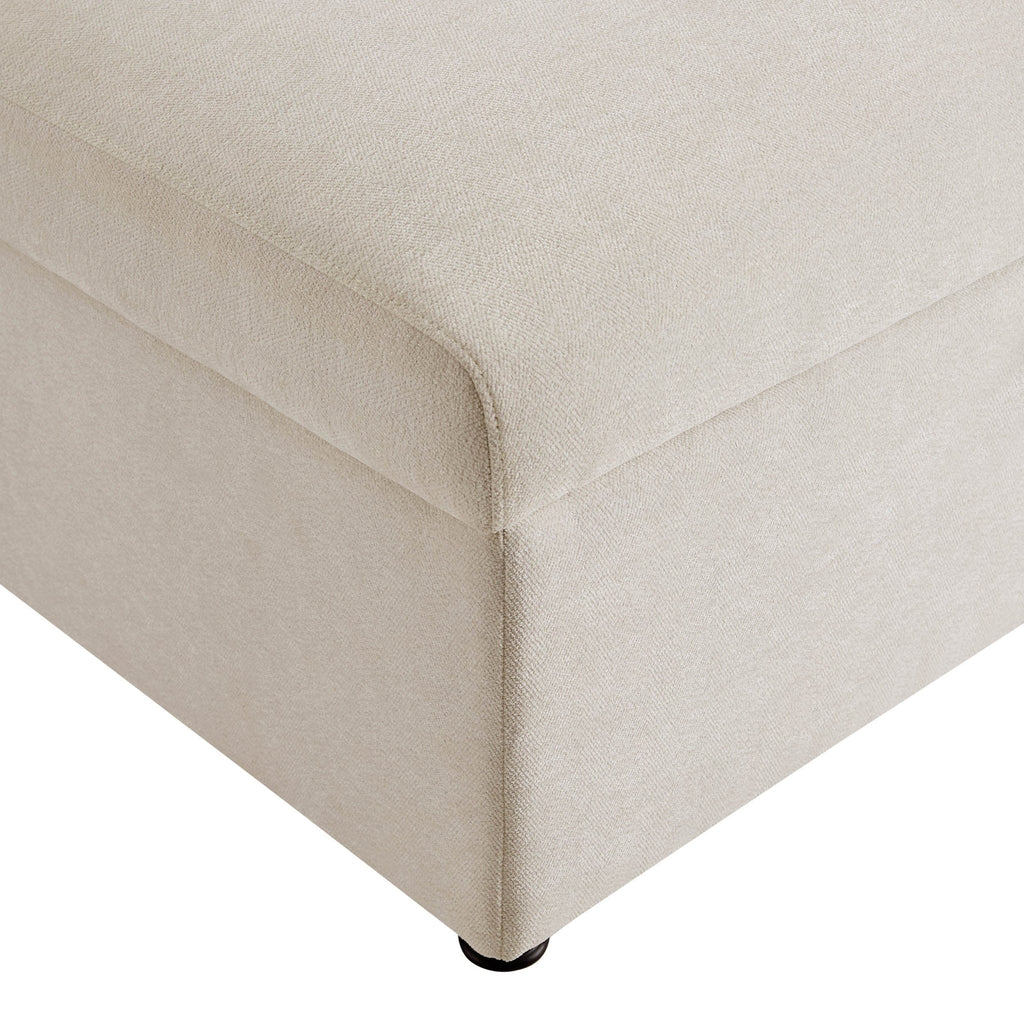 Dusklia - Clapham Storage Pouffe - Chenille Ivory