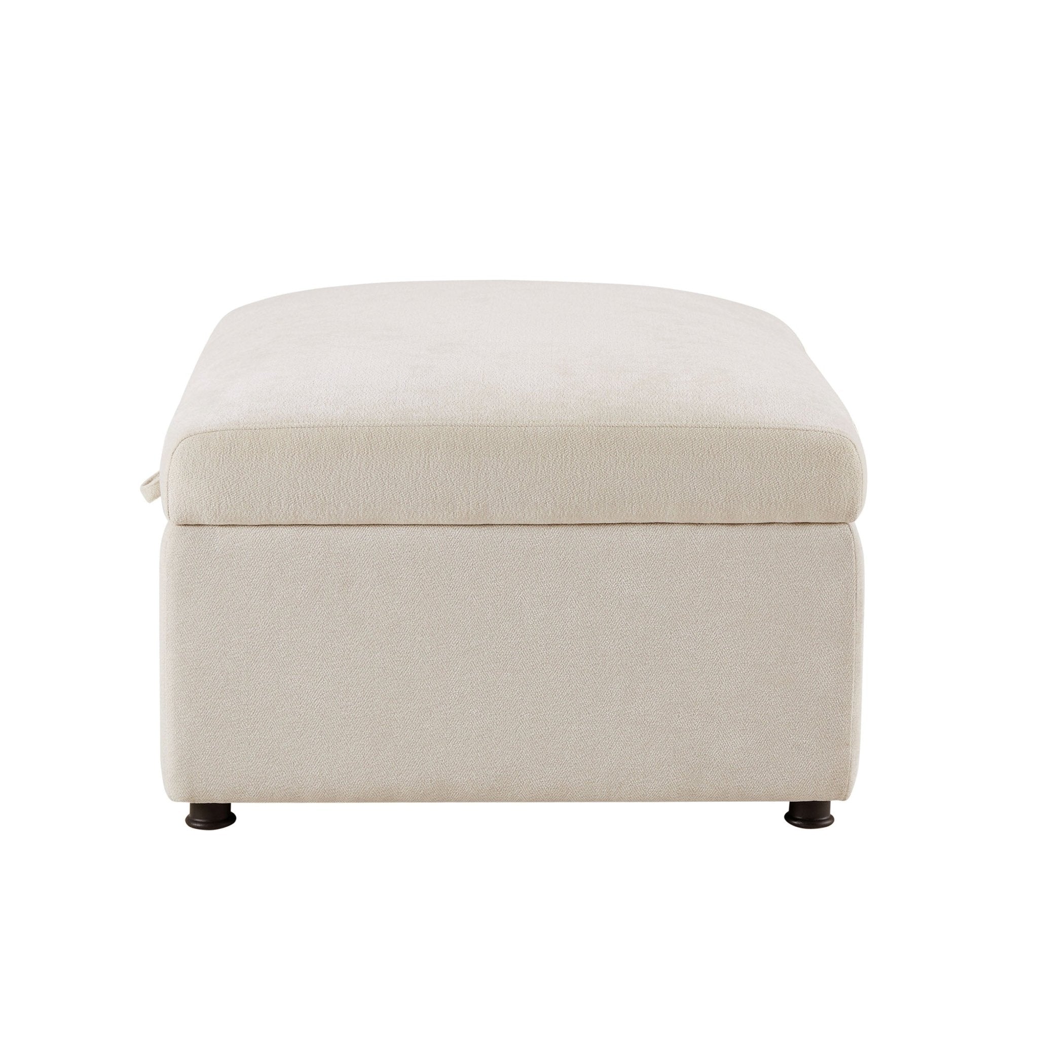 Dusklia - Clapham Storage Pouffe - Chenille Ivory