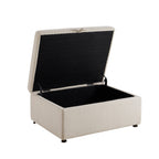 Dusklia - Clapham Storage Pouffe - Chenille Ivory