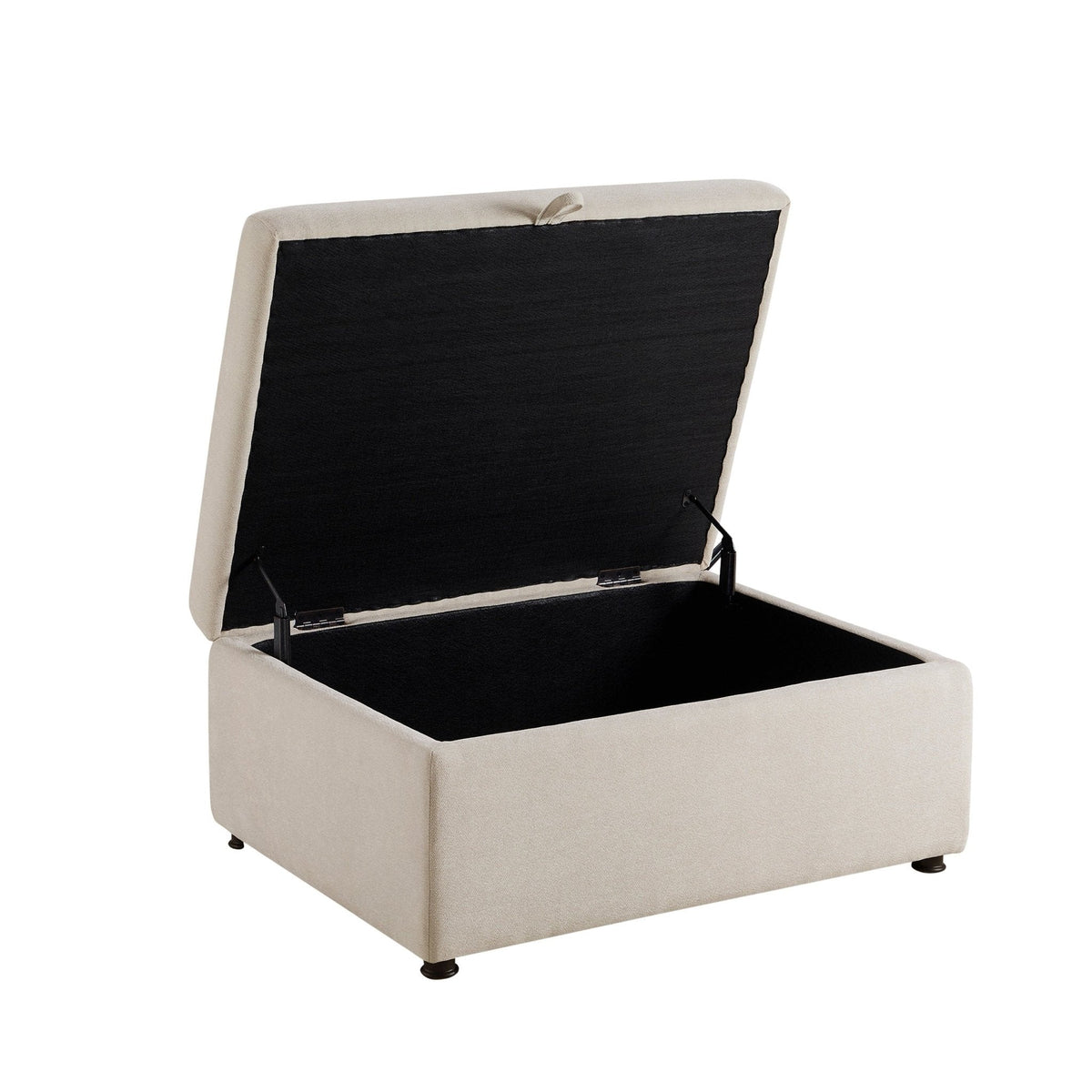 Dusklia - Clapham Storage Pouffe - Chenille Ivory