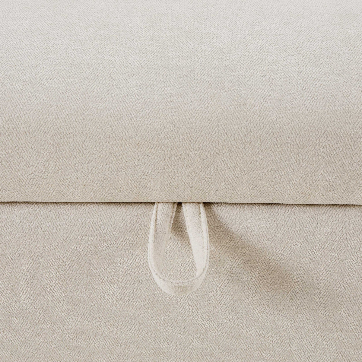 Dusklia - Clapham Storage Pouffe - Chenille Ivory