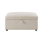 Dusklia - Clapham Storage Pouffe - Chenille Ivory