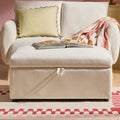 Dusklia - Clapham Storage Pouffe - Chenille Ivory