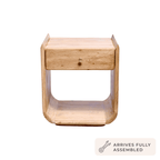 Dusklia - Cleo Acacia Wood 1 Drawer Bedside Table - Light Wood