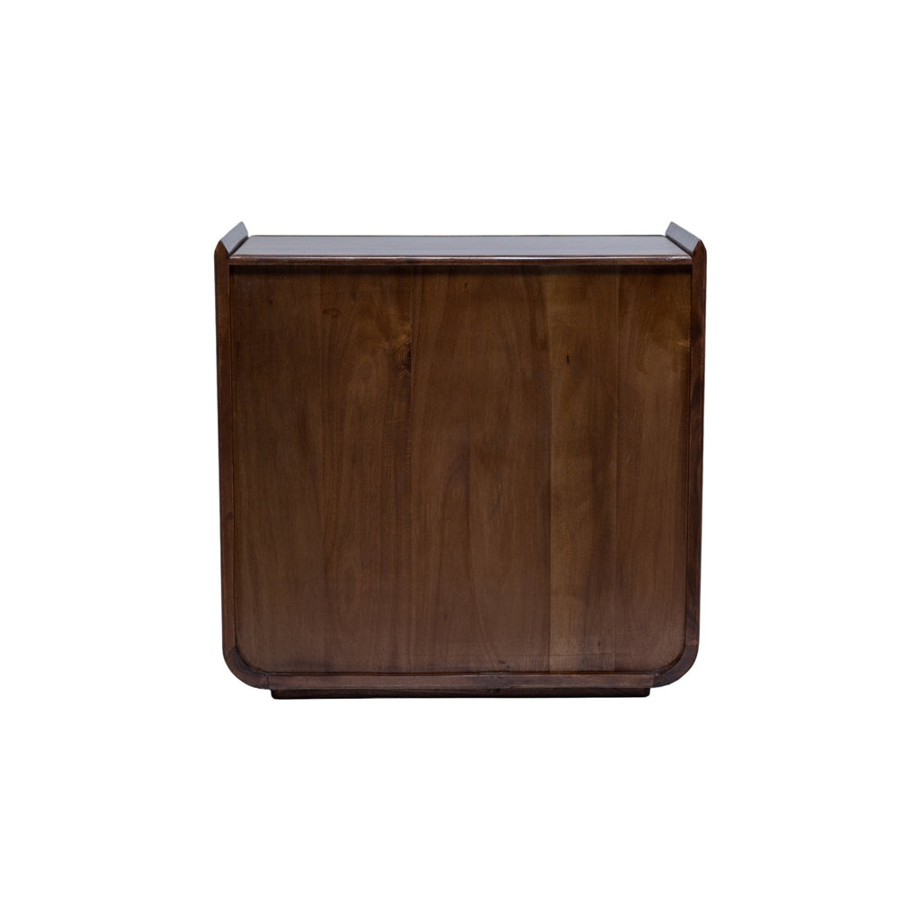 Dusklia - Cleo Acacia Wood 1 Drawer Bedside Table - Walnut