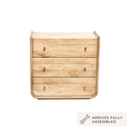 Dusklia - Cleo Acacia Wood 3 Drawer Chest - Light Wood