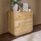 Dusklia - Cleo Acacia Wood 3 Drawer Chest - Light Wood