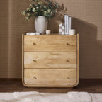 Dusklia - Cleo Acacia Wood 3 Drawer Chest - Light Wood