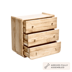 Dusklia - Cleo Acacia Wood 3 Drawer Chest - Light Wood