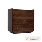 Dusklia - Cleo Acacia Wood 3 Drawer Chest - Walnut