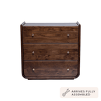 Dusklia - Cleo Acacia Wood 3 Drawer Chest - Walnut