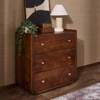 Dusklia - Cleo Acacia Wood 3 Drawer Chest - Walnut