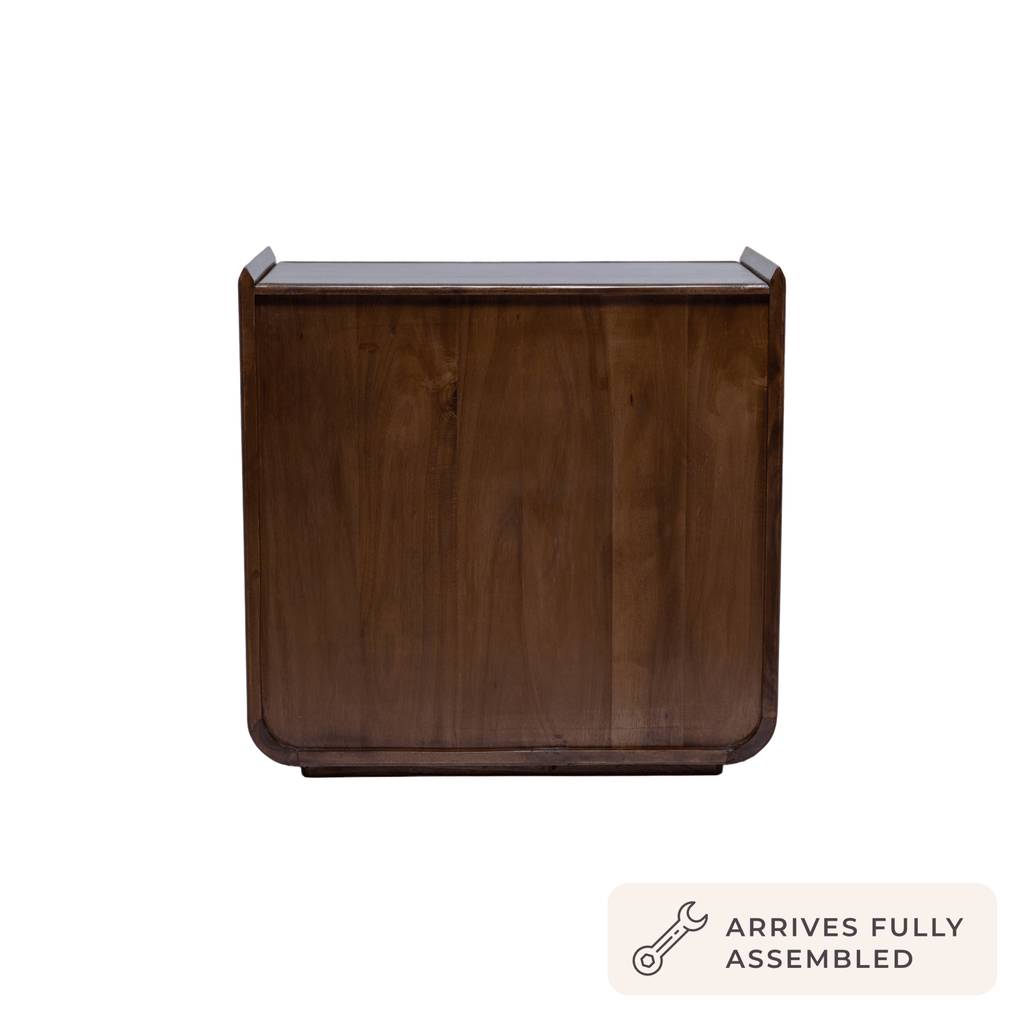 Dusklia - Cleo Acacia Wood 3 Drawer Chest - Walnut