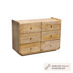 Dusklia - Cleo Acacia Wood 6 Drawer Chest - Light Wood