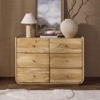 Dusklia - Cleo Acacia Wood 6 Drawer Chest - Light Wood