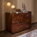 Dusklia - Cleo Acacia Wood 6 Drawer Chest - Walnut
