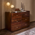Dusklia - Cleo Acacia Wood 6 Drawer Chest - Walnut